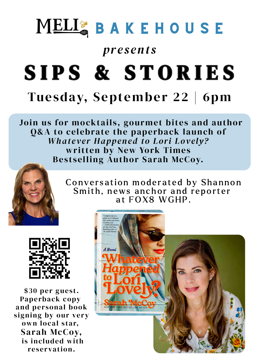 Sips and Stories event flyer for September 22 at 6pm